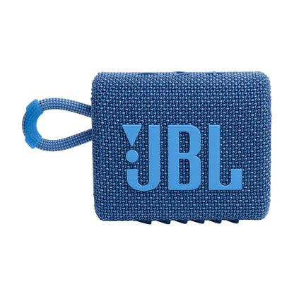 JBL Go 3 Eco - Portable Mini Bluetooth Speaker, big audio and punchy bass, IP67 waterproof and dustproof, 5 hours of playtime, Made in part with recycled materials (Eco Blue)