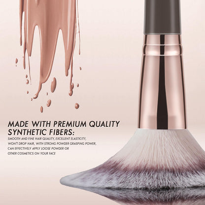 KINGMAS Foundation Makeup Brush, Double Ended Bronzer Brush Angled & Round Contour Brushes for Beauty Blending Liquid Powder, Concealer Cream Cosmetics Blush (Brown)