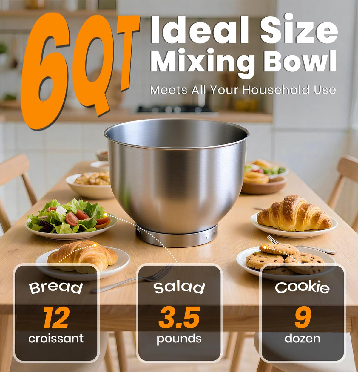 Bonnor Stand Mixer 6QT Kitchen Mixer with LED Smart Touchscreen, 11-Speed Tilt-Head Mixer with Timer, 4 Preset Menus, Stainless Steel Bowl, Dough Hook, Whisk, Beater,Green