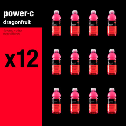 vitaminwater power-c electrolyte enhanced water w/vitamins, dragonfruit drinks, 20 fl oz, 12 Pack