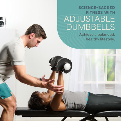 Lifepro Adjustable Dumbbells Set/Single - 15lb 43lb 55lb 90lb 25 lb Dumbbell Sets with Rack - Quick Adjust, Secure Grip weights dumbbells set - Compact Hand Weights for Women/Men at Home Gym