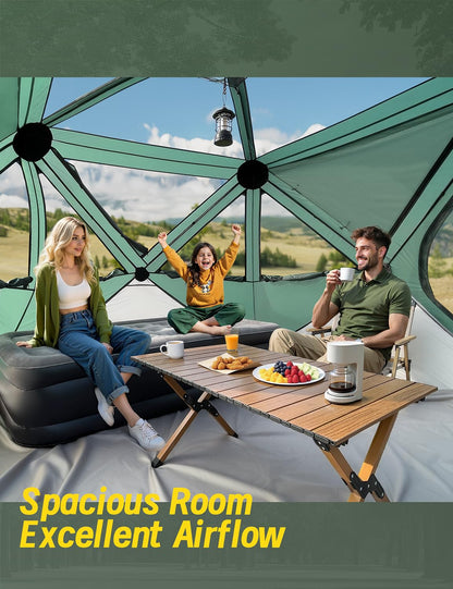 Camping Tent,Instant Cabin Tent, Setup in 60 Seconds, 4 Person Pop up Tents for Camping, Hub Tents, Rainfly, Windproof, UV Resistant, Large Camping Tent Sun Shelter with Removable Floor