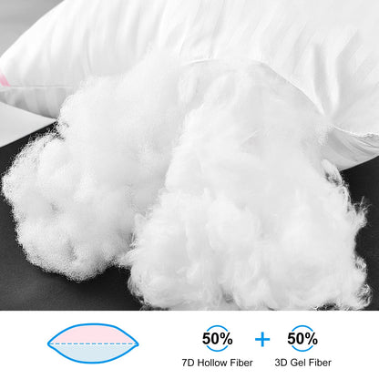 EIUE Bed Pillows for Sleeping 4 Pack，Pillows for Side and Back Sleepers,Super Soft Down Alternative Microfiber Filled Pillows (White, Queen (Pack of 4))