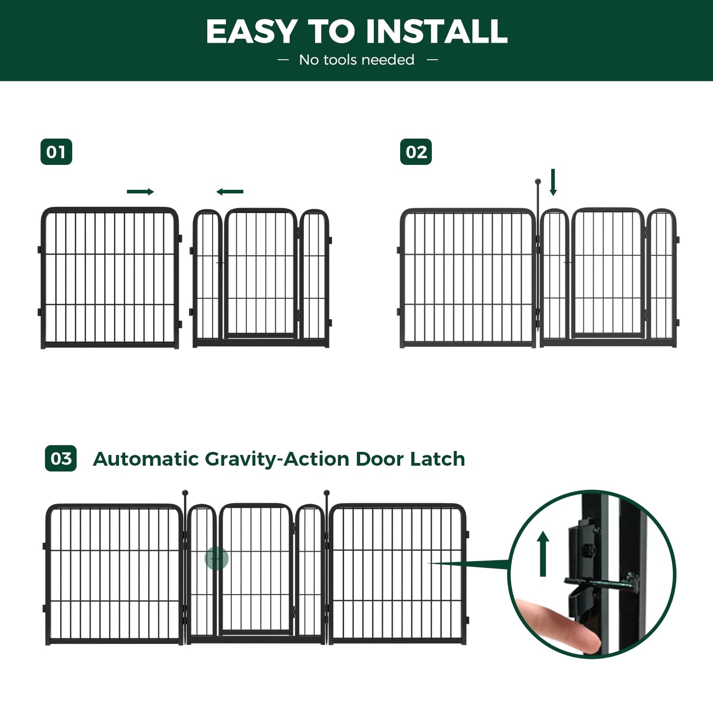 FXW Rollick Dog Playpen for Yard, RV Camping│Patented, 24 inch 8 Panels