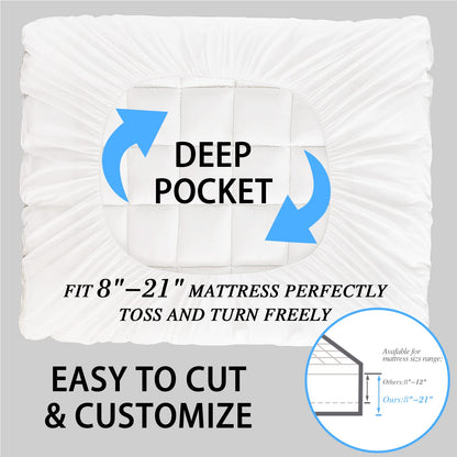 CYMULA Twin XL Mattress Topper - Soft Cooling Mattress Pad for College Dorm Room Essentials - Extra Thick Long Protector Cover for Back Pain, Single Bed Topper Pillow Top with 8''-21'' Deep Pocket