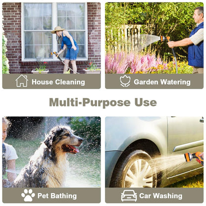 Omont Metal Garden Hose 50FT, Heavy Duty 304 Stainless Steel Water Hoses with Nozzle, Flexible Garden Hose, Lightweight, Rust Proof, No-Kink & Tangle for Yard, Outdoor, RV