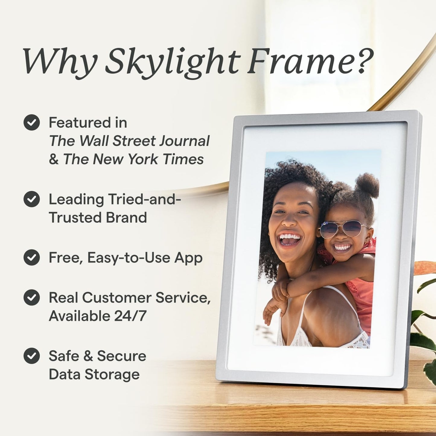 Skylight Frame – WiFi Digital Picture Frame Customer Support, Touch Screen Digital Photo Frame with Easy Setup, Photo Gifts for Parents and Grandparents - 10 Inch Black