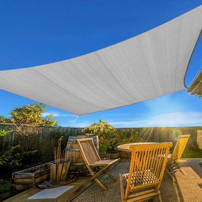 Artpuch Sun Shade Sail, 10'x10' Light Grey Rectangle, Curved Edged Commercial Grade 185GSM Permeable Outdoor Shade Cloth for Deck, Backyard, Patio (Custom Sizes Made)