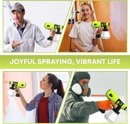 Paint Sprayer Tool 1000W High Power Electric Paint Spray Gun with Adjustable Spray Width Knob 4 Nozzles and 3 Patterns Simple to Clean for Lawn and Garden Furniture Home Interior House Painting Green