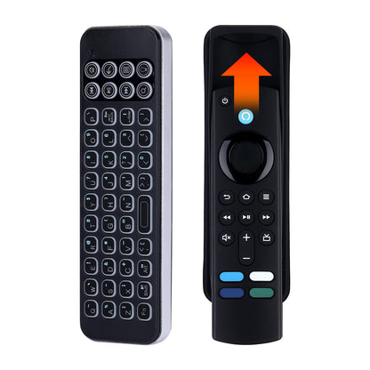 iPazzPort Mini Wireless Keyboard Fire TV Remote Control with Blacklit, for Streaming Players ，Fire Tv Stick, 30BR Black