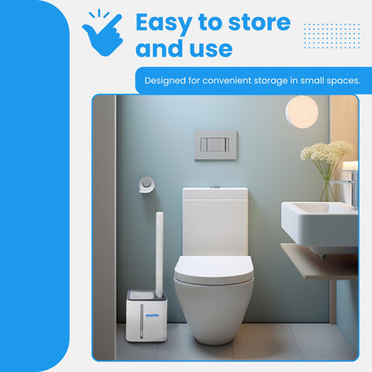 WizardFlush Toilet Brush - Disposable Toilet Bowl-Cleaner for Bathroom - Scrub Brush for Toilet - Space Saving for Storage - Deep Cleaning Wand - Easy to Assemble