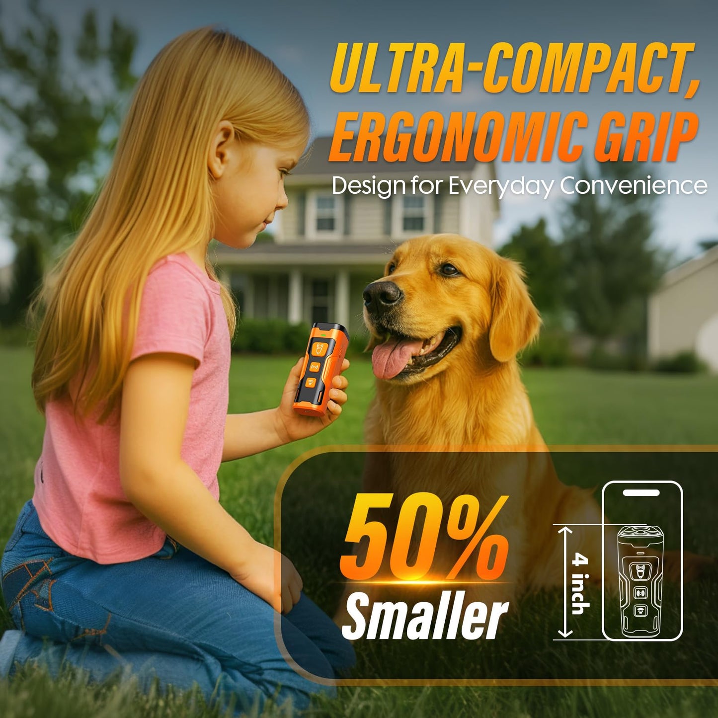 YUYQA Dog Bark Deterrent Device, 3X Ultrasonic Anti Barking, 6 Training Modes 23 FT Range Barks No More Indoors Outdoors Behavior Correct Safe & Humane Rechargeable Compact Bark Control for Dogs