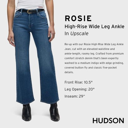 Hudson Women's Rosie High Rise Wide Leg Ankle Jean, Upscale, 26