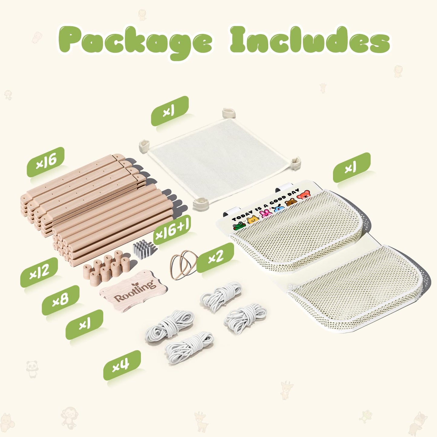Stuffed Animals Storage & Organizer, 54 inch Tall Wooden Cute Zoo Toy Holder w/Building Block Storage Bag, Premium Wooden Material with Elastic Cord For Toddler Rooms, Playrooms & Bedrooms