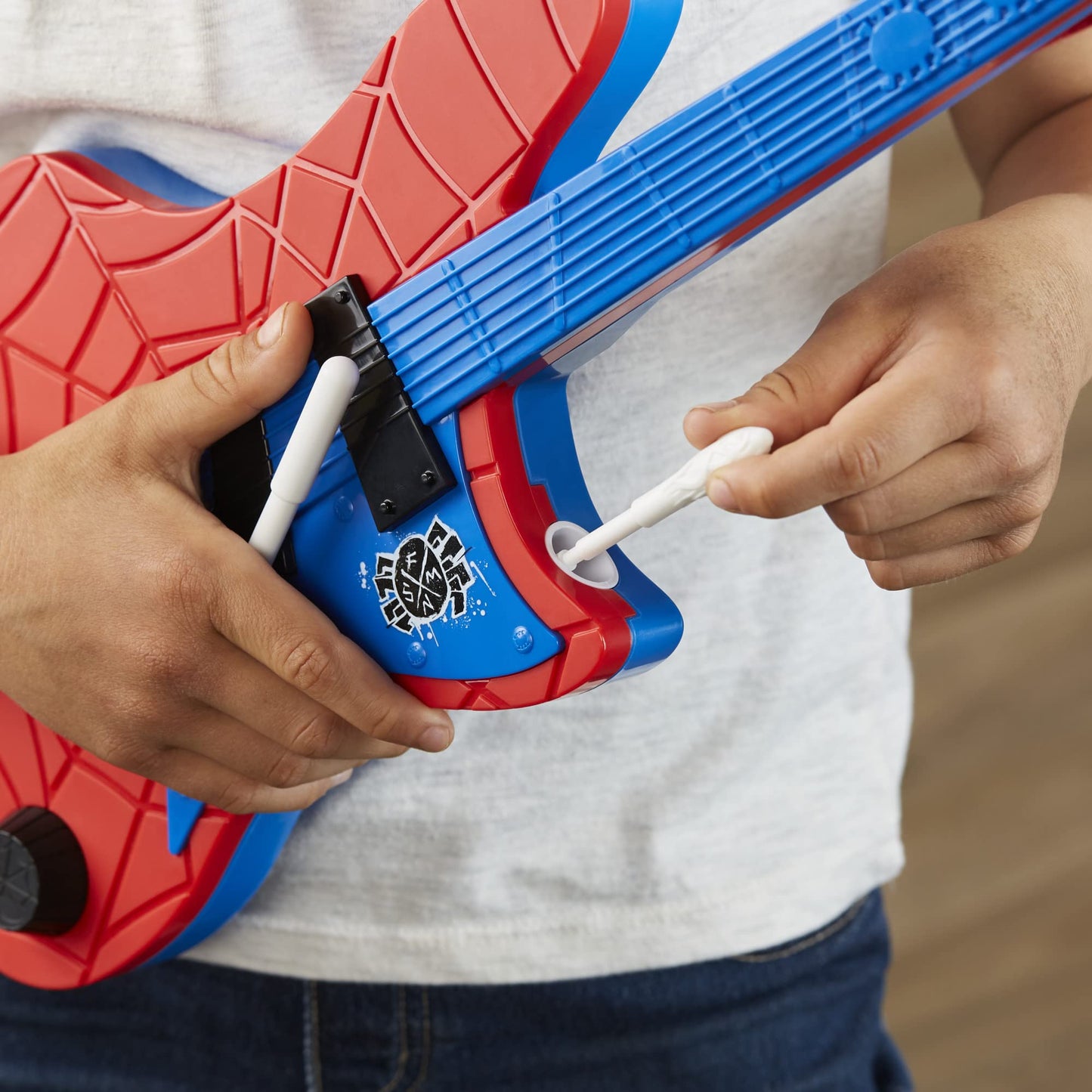 Marvel Spider-Man Across The Spider-Verse Spider-Punk Web Blast Toy Guitar with Whammy Bar Blast Action,Super Hero Toys for 5 Year Old Boys and Girls and Up