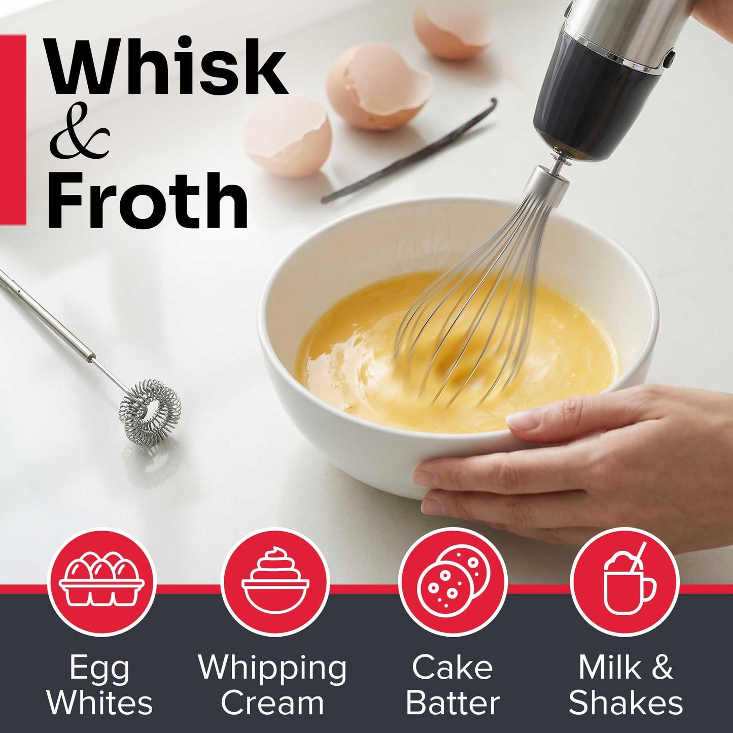 Mueller Multistick 5-in-1 Immersion Blender Handheld, 12-Speed Hand Mixer