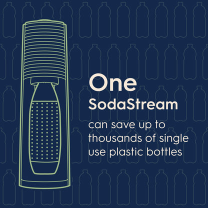 SodaStream E-TERRA Sparkling Water Maker Bundle (White), with CO2, Carbonating Bottles, and bubly Drops Flavors