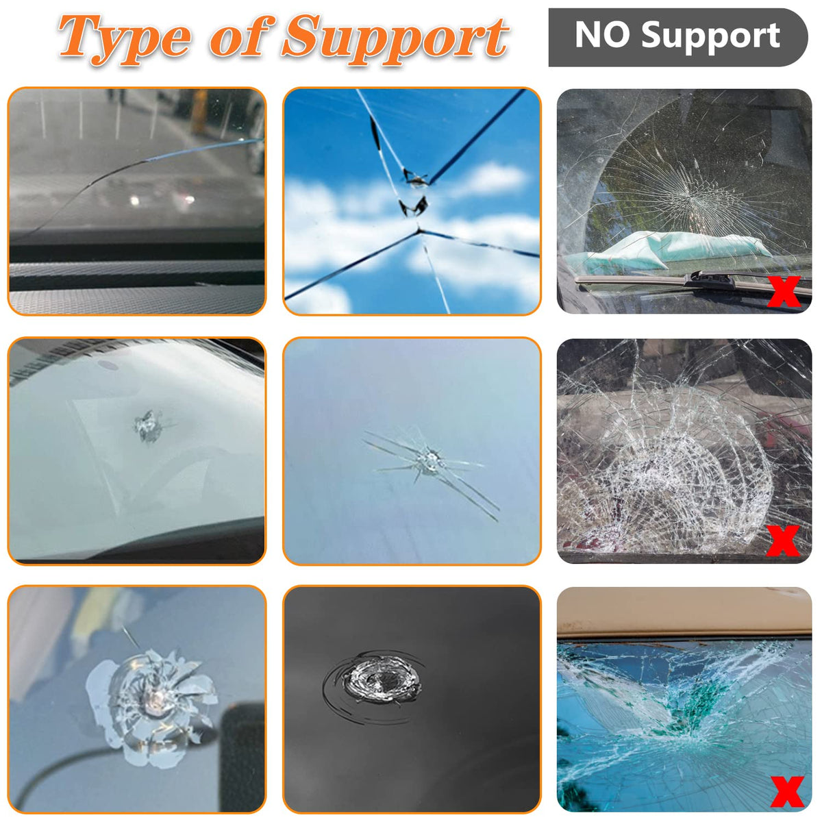 Windshield Repair Kit, Upgraded Windshield Chip Repair Kit with Pressure Syringes,Automotive Windshield Crack Repair Kit, Glass Repair Kit Quick Fix for Fixing Bulls-Eye, Star-Shaped Crack new version