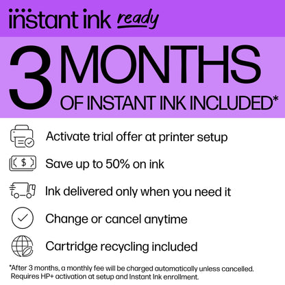 HP DeskJet 2827e Wireless All-in-One Color Inkjet Printer, Scanner, Copier, Best Home Printer, 3 Months of Instant Ink Trial Included (6W7F5A)