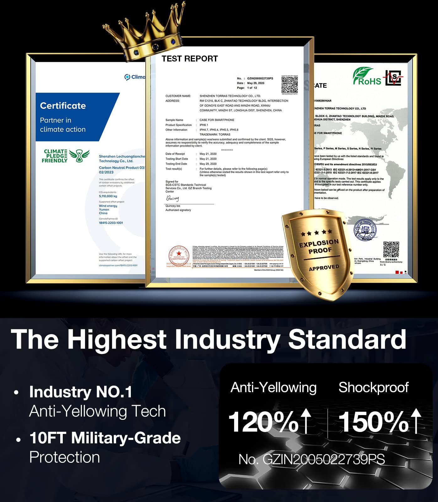 TORRAS Upgraded Diamond Clear Designed for iPhone 14 & iPhone 13 Case [Never Yellowing] [Military Grade Anti-Drop] Hard PC Back Flexible Bumper Shockproof Protective Slim Phone Cover 6.1 inch, Clear