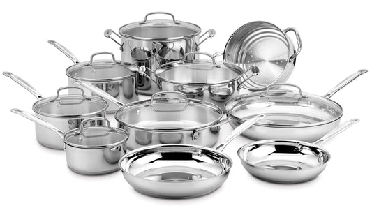 Cuisinart 17-Piece Cookware Set, Chef's Classic Steel Collection 77-17N