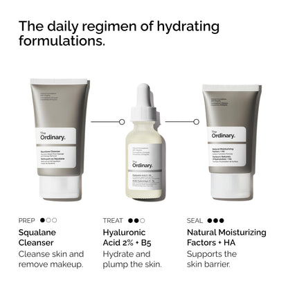 The Ordinary The Daily Set, Daily Skincare Routine with Squalane Cleanser, Hyaluronic Acid 2% + B5, and Natural Moisturizing Factors + HA | Skin Care Set