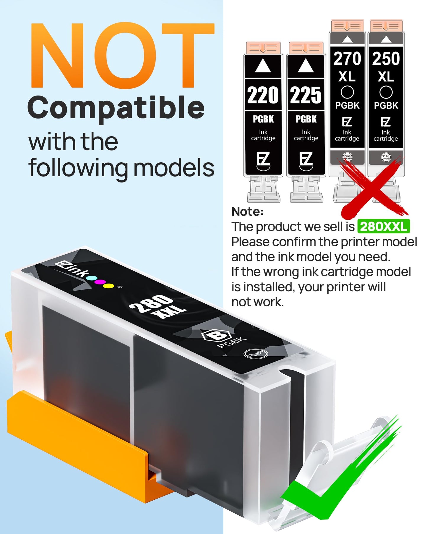 E-Z Ink Compatible Tr8620a Ink Cartridge Replacement for Canon PGI-280XXL CLI-281XXL 280 XXL 281 XXL Compatible with TR8520 TR8620a TR8620 TS702a TS9520 TS9521C TR8520 TS6220 TS6320 TS8220 (5 Pack)