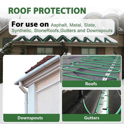 HEATIT Self Regulating Heating Cable Roof Deicing and Pipe freeze Protection Pipe Heat Cable for Metal And Plastic Pipes ETL Certified 120V 110FT