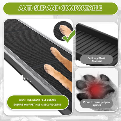 RUBLELITIE Dog Ramp for Cars SUV Truck-17.3x71in Heavy Duty Foldable Wide Outdoor Pet Stairs with Non-Slip Surface Portable Folding Design for Large Dogs Up to 250lbs (71" L x 17.3" W)