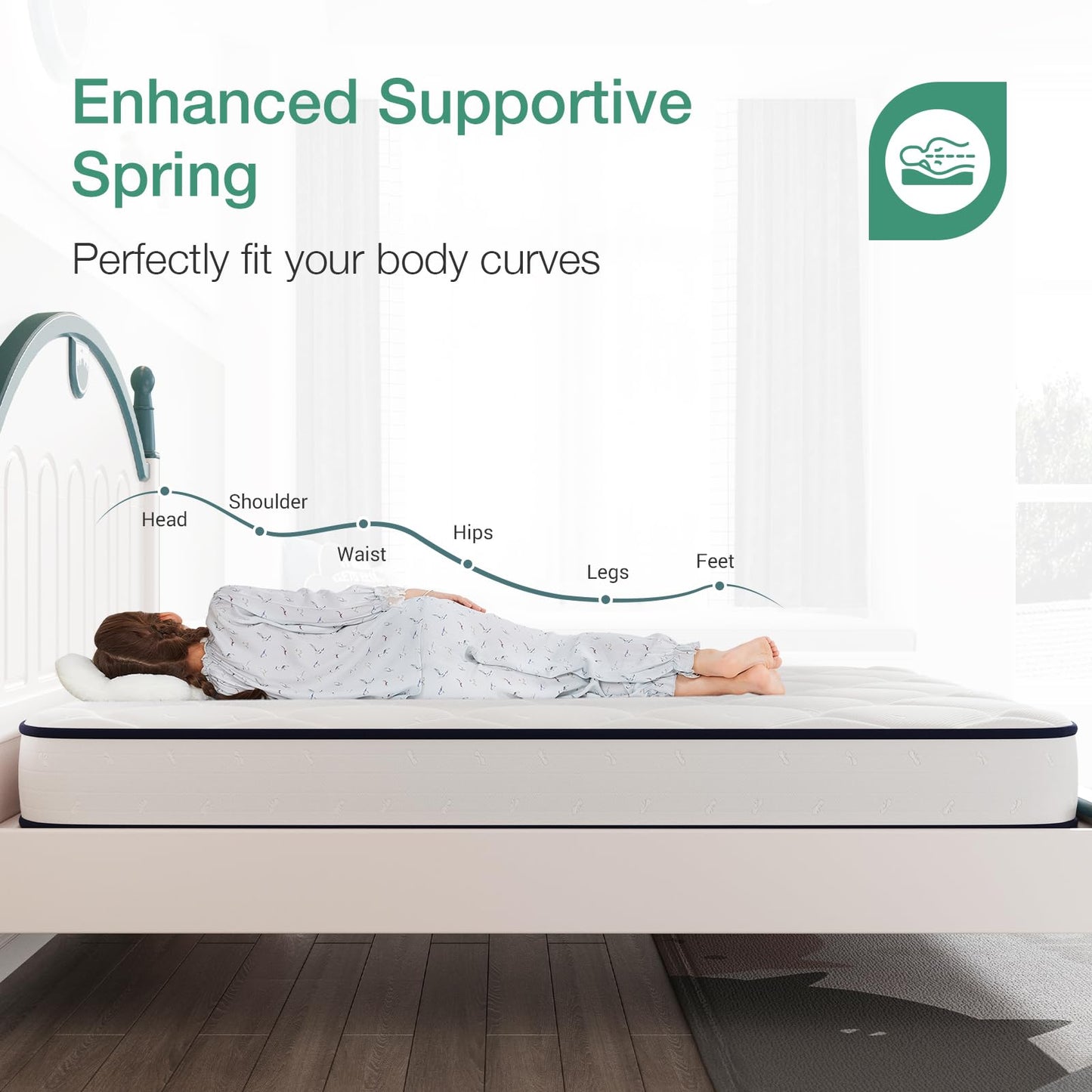 Novilla 6 Inch Twin Mattress,for Spine Support & Cooling Comfort - Twin Bed Mattress,Adaptive Foam Layer with Medium Firm- CertiPUR-US Certified for Youth/Guest Rooms,White