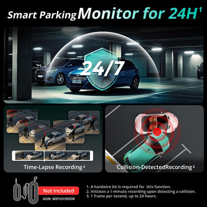 BOTSLAB 4K Dash Cam Front and Rear, STARVIS 2 Sensor, Voice Control, 64GB Card Included, 5GHz WiFi Dashcam Front and Rear Camera, Built in GPS, WDR Night Vision, 170°Wide Angle, 24H Parking Mode