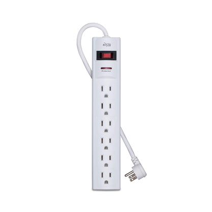 KMC 6-Outlet Surge Protector Power Strip with 10-Foot Cord, 1200 Joule, Overload Protection