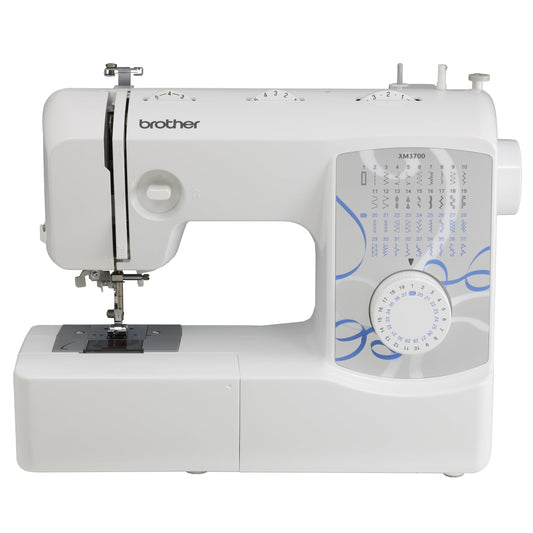 Brother XM3700 Machine, 37 Built-in Stitches, 5 Included Sewing Feet, 17.5 x 7.6 x 14.25 inches, White