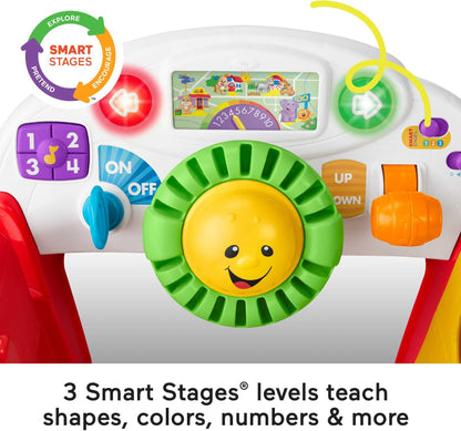 Fisher-Price Baby Toy Laugh & Learn Crawl Around Car Red Activity Center with Educational Music & Lights for Infants Ages 6+ Months (Amazon Exclusive)