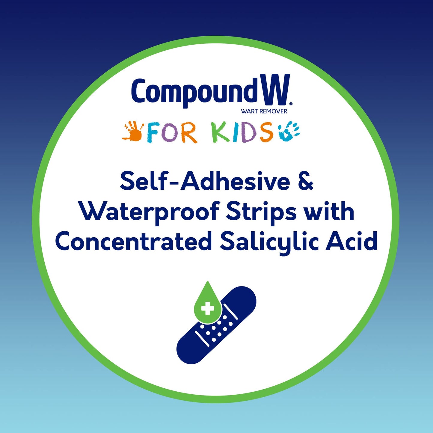 Compound W One Step Wart Remover Strips for Kids, 10 Medicated Strips for Wart Removal, 2 Pack