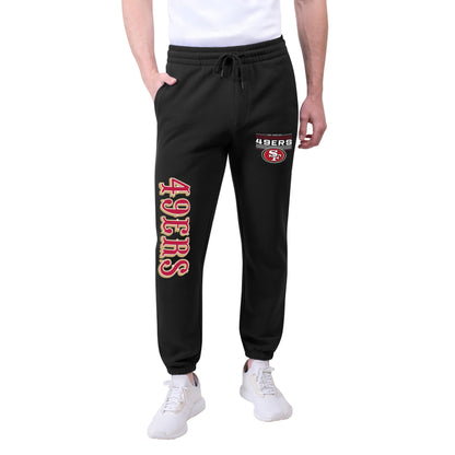 Ultra Game Men's Standard NFL Official Active Super Soft Game Day Jogger Sweatpants, Black, Small