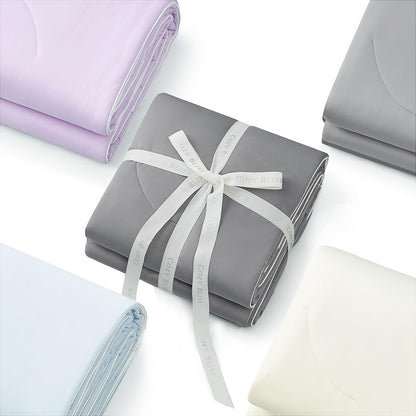 Cozy Bliss Cooling Comforter Queen Size Dual-Sided, Ultra-Soft Cooling Blankets for Hot Sleepers and Night Sweats, Breathable Lightweight Silky Smooth, Cool Grey