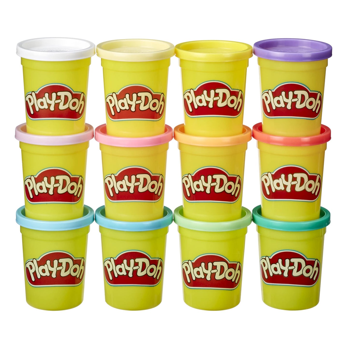 Play-Doh Pastel Colors Bulk 12-Pack of 4-Ounce Cans, Party Favors, Kids Arts & Crafts, Back to School Gifts & Prizes, Preschool Toys, Ages 2+ (Amazon Exclusive)