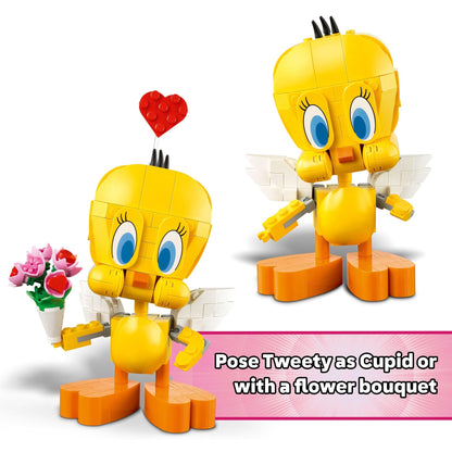 LEGO Looney Tunes Sweetheart Tweety Bird Building Toy for Adults & Kids - Tweety Figure W/Display Pedestal & Accessories for Girls & Boys, Ages 12+ - Gift & Craft for Valentine's Day - 40824