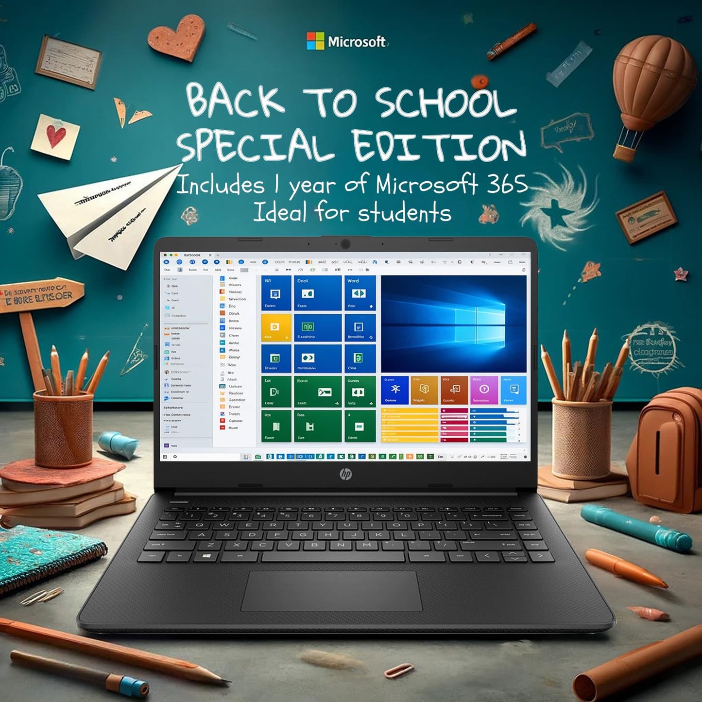HP 14 Ultrabook • Intel 4-Core CPU • Back to School Limited Edition with Microsoft 365 • 32GB RAM • 1.6TB Storage (128GB OnBoard withHP 512GB P500 Portable SSD + 1TB OneDrive) • Win 11 Pro • Black