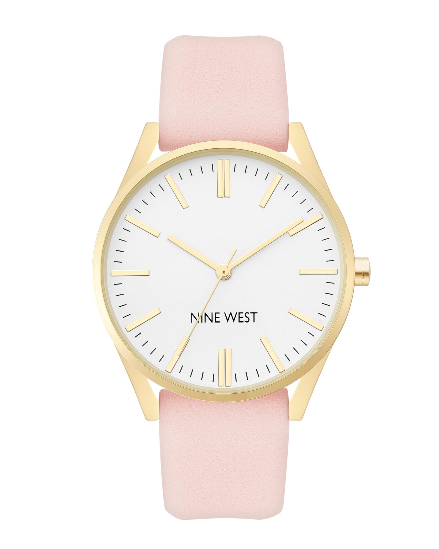 Nine West Women's NW/1994WTPK Gold-Tone and Pastel Pink Strap Watch