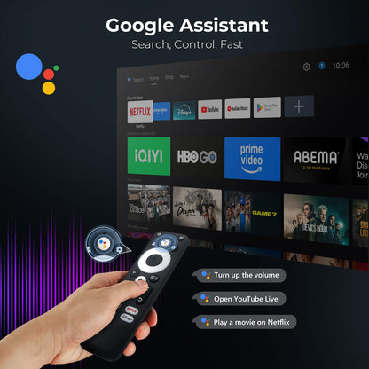 Outdoor-Projector-4K [1200 ANSI/Google TV/Voice Control] Smart Projector with WiFi 6 and Bluetooth, 10,000+ Apps, AI Focus Portable Proyector with Netflix, Sovbio 1080P Audio Movie Home [180° Stand]