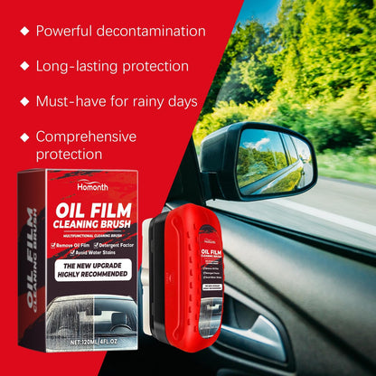 Automotive Oil Film Cleaning Brush New Glass Coating for Windshield Glass Oil Film Remover, Strong Front Windshield Remover for Windshield Improves Clarity and Visibility (2pcs)