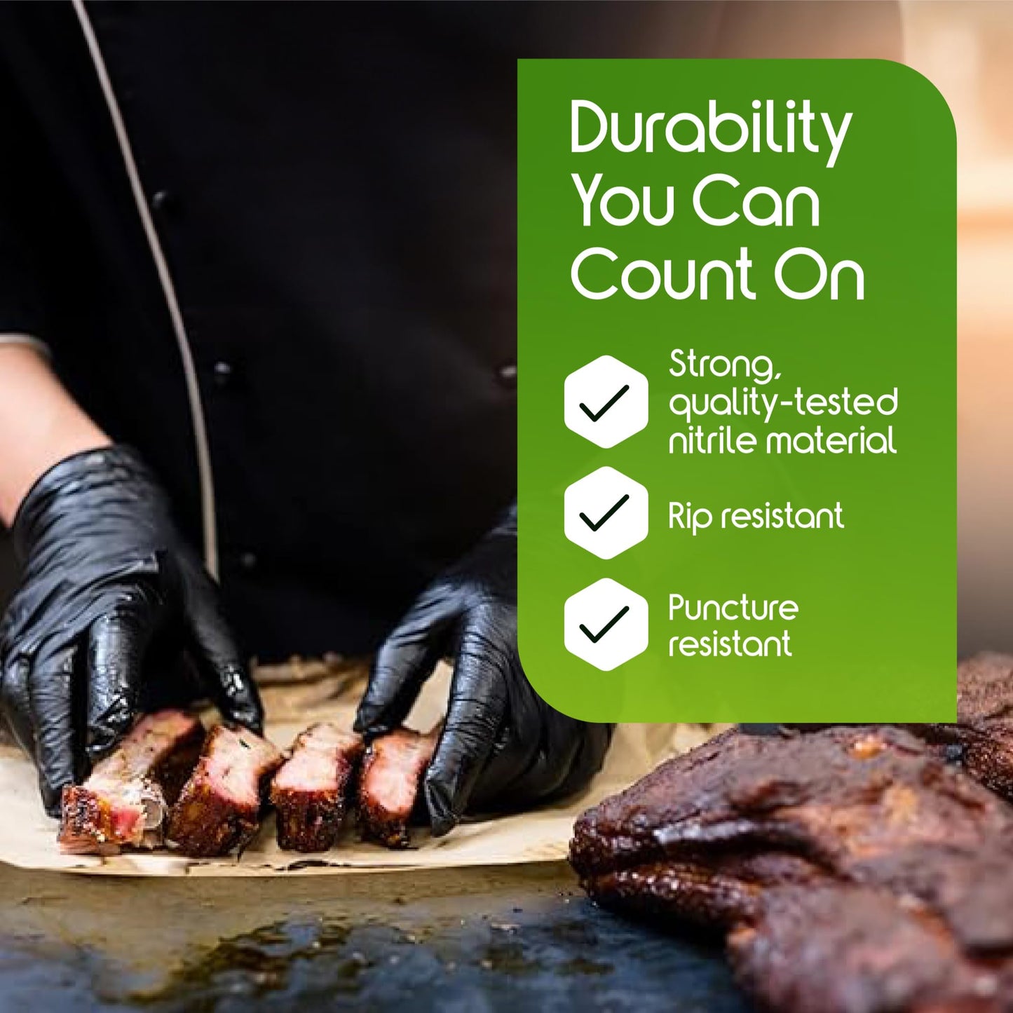 Inspire Black Nitrile Gloves HEAVY DUTY 6 Mil Nitrile Chemical Resistant Medical Cooking Cleaning Disposable Black Gloves (Black Nitrile Box Of 100, Medium)