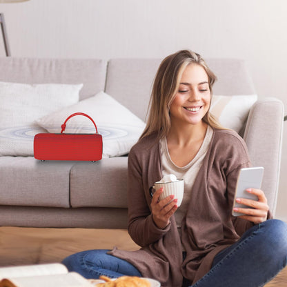 PEICHENG Bluetooth Speaker, Portable Wireless Clear Loud Stereo Sound IPX5 Waterproof with RGB Lights BT5.3 Long Playtime TWS Pairing,for Home Party Outdoor Beach,Great Gift Choice (Red)