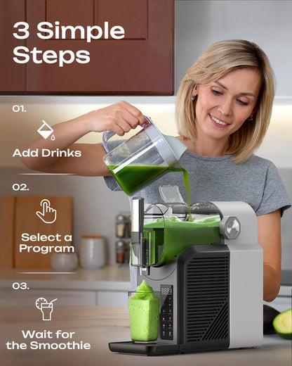 GreenEver Slushie Machine for Home: 15-60 Minutes Slushy Machine, Frozen Drink and Slushie Maker with 7 Preset Programs, 4 Hours Freshness, Slush, Milkshakes, Frozen Margaritas, Frappés, and More