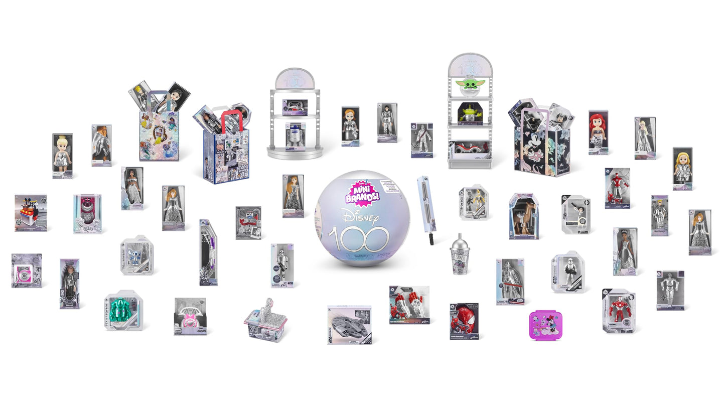 Mini Brands Disney 100 Platinum Capsule by ZURU Limited Edition with Platinum Minis, Celebrate Disney 100