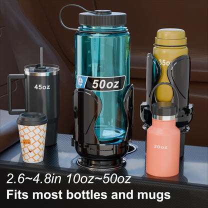 Car Cup Holder Expander, Cup Holder Extender Adapter with Expandable Arm and Adjustable Base, Compatible with Yeti Ramblers 14-64oz, Hydro Flasks 18-64oz Most Coffee Mugs Bottles & Cups