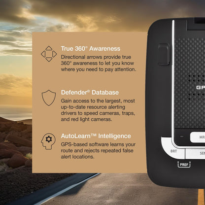 Escort MAX 360 Laser Radar Detector - GPS, Directional Alerts, Dual Antenna Front and Rear, Bluetooth Connectivity, Voice Alerts, OLED Display, Apple CarPlay and Android Auto Compatible