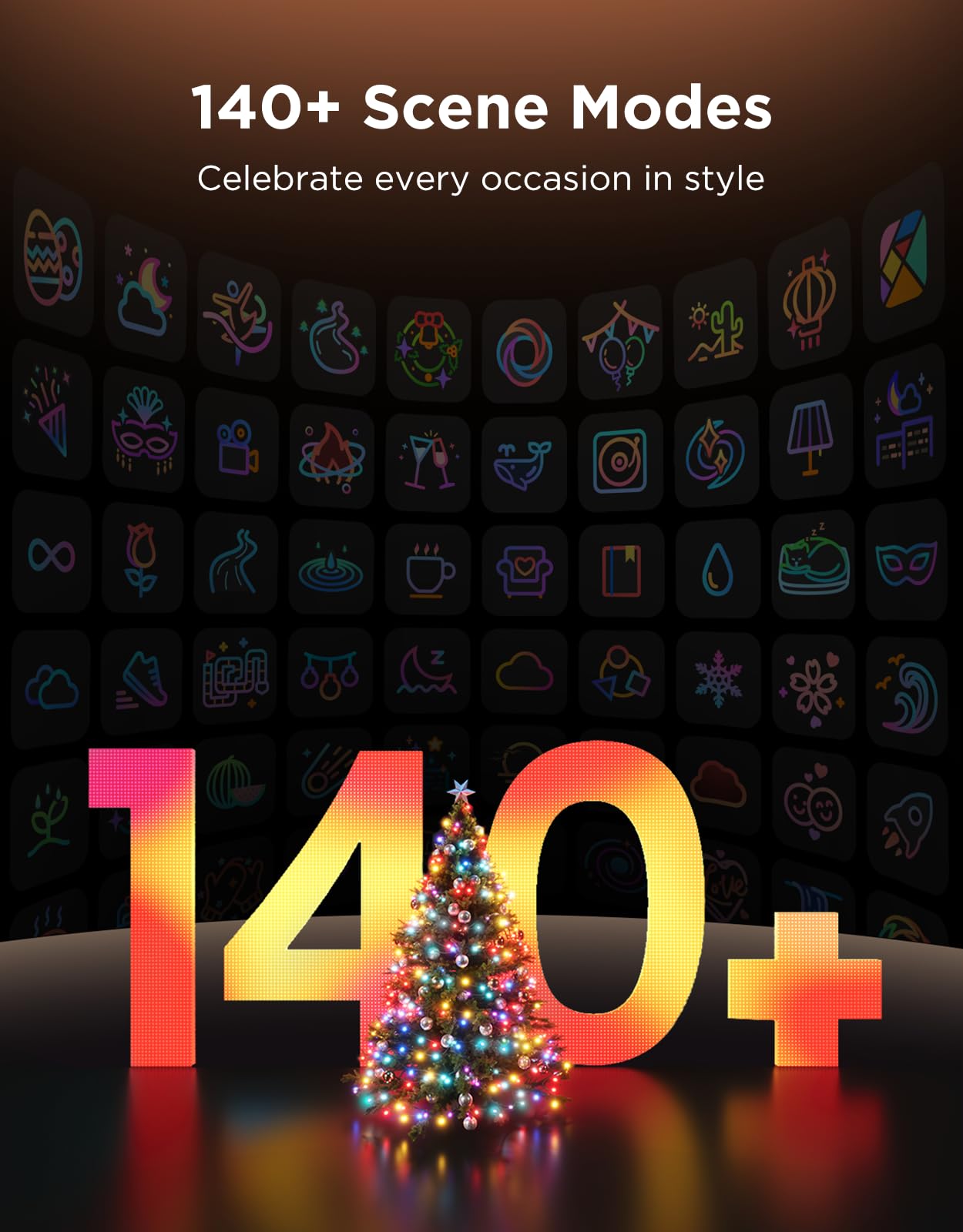 Govee Christmas Sparkle String Lights 99ft, RGBWIC String Lights with 375 Bullet-Head LEDs, App-Controlled, 140+ Scene Modes, Shape Mapping, Music Sync, Works with Alexa, Indoor Holiday Decorations